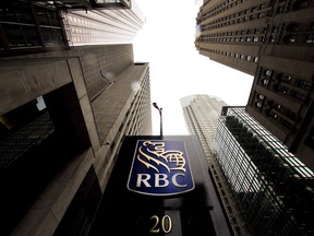 A Royal Bank of Canada sign is shown in the financial district in Toronto on Tuesday, August 22, 2017.