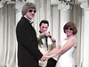 David and Louise Turpin renew their wedding vows with Elvis impersonator Kent Ripley in Las Vegas, Oct. 29, 2011.