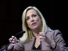 Homeland Security Secretary Kirstjen Nielsen testifies before the Senate Judiciary Committee in Capitol Hill, Tuesday, Jan. 16, 2018, in Washington. Kirstjen said she "did not hear" President Donald Trump use a certain vulgarity to describe African countries, but she doesn't "dispute the president was using tough language."