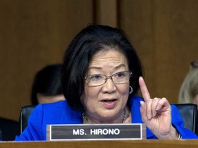 Sen. Mazie Hirono D-Hawaii, questions Homeland Security Secretary Kirstjen Nielsen during a Senate Judiciary Committee hearing on Capitol Hill on Tuesday, Jan. 16, 2018, in Washington.