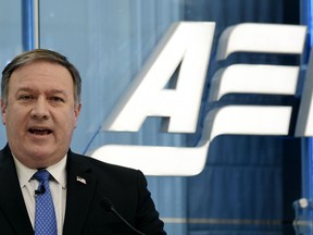 CIA Director Mike Pompeo speaks on intelligence issues at the American Enterprise Institute in Washington, Tuesday, Jan. 23, 2018.
