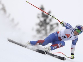 United States' Lindsey Vonn speeds down the course during an alpine ski, women's World Cup super-G, in Bad Kleinkirchheim, Austria, Saturday, Jan. 13, 2018.