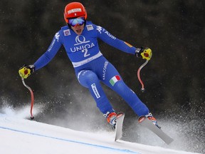 Italy's Federica Brignone speeds down the course during an alpine ski, women's World Cup downhill in Bad Kleinkirchheim, Austria, Sunday, Jan. 14, 2018.