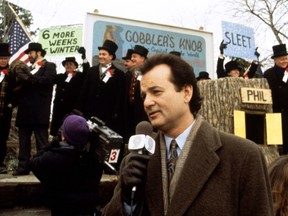 Bill Murray in Groundhog Day.