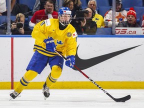 Sweden's Rasmus Dahlin skates played up to his exalted status as the expected No. 1 pick in this summer's NHL draft.