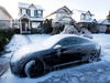 A car encased in ice following a recent winter storm, in Abbotsford, B.C.