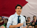 Prime Minister Justin Trudeau speaks at a town hall meeting Jan. 18, 2018 in Quebec City.