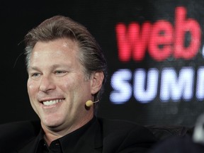 FILE - In this Oct. 17, 2011 file photo, Ross Levinsohn, then Yahoo Executive Vice President of Americas, speaks at the Web. 2.0 Summit in San Francisco. Levinsohn, currently the CEO and publisher of the Los Angeles Times, is being investigated by its parent company for allegations of inappropriate behavior. The company, Chicago-based Tronc, announced on Thursday, Jan. 18, 2017 the launch of the investigation of Levinsohn, who was given the Times' top job in August, 2017, after an NPR story detailed two sexual harassment lawsuits and complaints from employees who have worked under him at various companies.