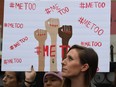 Women take part in a #MeToo march to protest sexual harassment and assault  in Hollywood, Calif., on Nov. 12, 2017.
