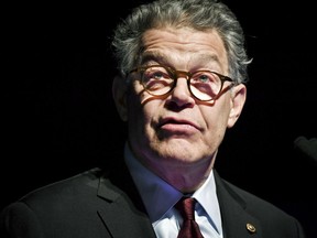 FILE - In this Dec. 28, 2017, file photo, outgoing U.S. Sen. Al Franken speaks about his accomplishments and thanks his team in Minneapolis, as his eight years in the Senate are set to come to an end soon. The Democrat's resignation was expected to be made official Tuesday, Jan. 2, 2018. It comes nearly a month after he announced his plans to leave Congress after a swirl of sexual misconduct allegations that began in November.