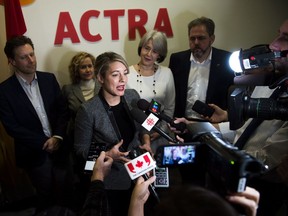 Heritage Minister Melanie Joly addresses the media after two meetings to discuss harassment in the film, TV and theatre worlds in Toronto on Wednesday, January 17, 2018.
