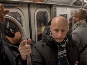 Andy Byford takes the No. 4 subway train on his first day as president of the New York City Transit Authority, Jan. 16, 2018.