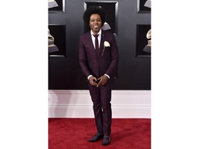 Alex Cuba arrives at the 60th annual Grammy Awards at Madison Square Garden on Sunday, Jan. 28, 2018, in New York.