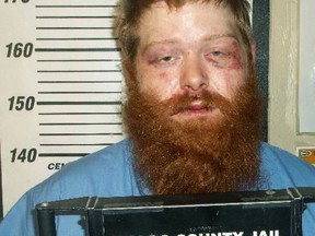 This undated booking photo released by the Waldo County Jail in Maine shows Brian Fogg, who's accused of punching himself in the face to avoid a sobriety breath test. Fogg, who's free on bail, was charged in Belfast, Maine, with drunken driving, falsifying physical evidence and criminal mischief. (Waldo County Jail via AP)