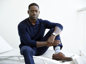 FILE - In this Aug. 3, 2017 file photo, actor Sterling K. Brown, a cast member in the NBC series "This Is Us," poses for a portrait in Beverly Hills, Calif. Brown won a Golden Globe Award for best actor in a TV drama series for his role on the show. He is the first African American man to win in this category.