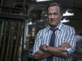 In this image released by 20th Century Fox, Tom Hanks portrays Ben Bradlee in a scene from "The Post." Hanks failed to receive a best actor Oscar nomination for his role in the film.