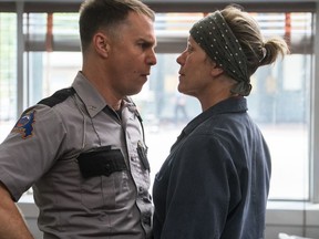 This image released by Fox Searchlight shows Sam Rockwell, left, and Frances McDormand in a scene from "Three Billboards Outside Ebbing, Missouri." "Star Wars: The Last Jedi," "Get Out," ''Lady Bird," ''The Shape of Water" and "Three Billboards Outside Ebbing, Missouri" are among the nominees for AARP The Magazine's 17th annual Movies for Grownups Awards. The Feb. 5 ceremony will be held in Los Angeles. It will air on PBS' "Great Performances" on Feb. 23.