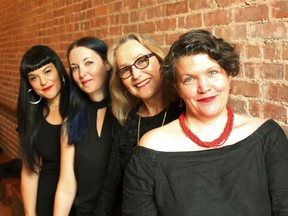 This image released by DotDotDotMusic shows Beth Morrison, from left, Jecca Barry, Kim Whitener, and Kristin Marting, directors of The Prototype Festival running through Jan. 20 in New York.