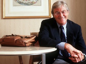 FILE - In this June 20, 1997 file photo, author Peter Mayle appears in New York. Mayle, the British author known for his books set in Provence, France, died in a hospital near his home in the south of France. He was 78. Publisher Alfred A. Knopf announced his death on Thursday, Jan. 18, 2018.
