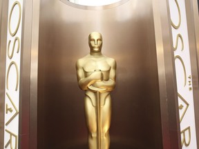 FILE - In this March 2, 2014 file photo, an Oscar statue is displayed at the Oscars at the Dolby Theatre in Los Angeles. Nominations for the 90th Oscars will be announced on Tuesday, Jan. 23, 2018.