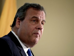 FILE- In this Nov. 29, 2017, file photo, New Jersey. Gov. Chris Christie speaks during a news conference at the Integrity House drug addiction rehabilitation center in Newark, N.J.  Christie is set to deliver his final state of the state address on Tuesday, Jan. 9, 2018. Christie will be turning over state government control to Democratic Gov.-elect Phil Murphy, who takes office on Jan. 16.