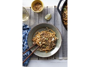 This Dec. 14, 2017 photo shows Dan Dan Noodles in New York. This dish is from a recipe by Katie Workman.