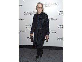 Meryl Streep attends the National Board of Review Awards Gala at Cipriani 42nd Street on Tuesday, Jan. 9, 2018, in New York.