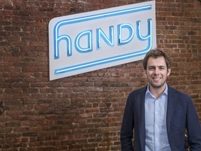In this Oct. 27, 2015, photo provided by Carlos Alvarado Photography and Handy Technologies, Inc., Handy CEO and co-founder Oisin Hanrahan poses for a portrait in New York. Handy originally started out as an online platform to hire professionals to clean homes or put up a ceiling fan, but has expanded into partnerships with retailers to offer its services to shoppers from assembling furniture to hanging flat screen TVs.