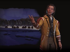 A YouTube still image of Chief Poundmaker from the new video game.