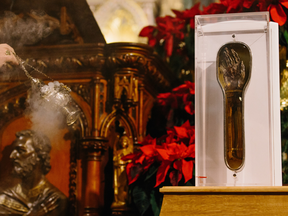 The forearm of St. Francis Xavier, patron saint of missions, has embarked on a 14-city tour of Canada.