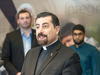 Father Niaz Toma of the Chaldean Catholic Eparchy after a meeting of religious groups to discuss concerns with the Canada Summer Jobs controversy in Mississauga on Jan. 16, 2018. MP Alex Nuttall, left, and Iman Ibrahim Hindy, right, stand in the background.