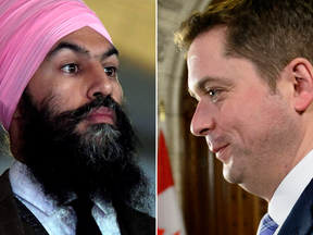 NDP Leader Jagmeet Singh and Conservative Leader Andrew Scheer.
