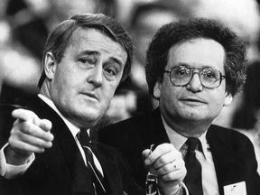 Stanley Hartt, right, with Prime Minister Brian Mulroney in 1985. “He was funny and entertaining, but also very loyal,” Mulroney says.