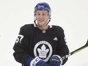 Travis Dermott as the Toronto Maple Leafs hold their training camp at the MasterCard Centre in Etobicoke on September 21, 2017. Stan Behal/Toronto Sun