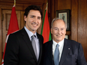 Prime Minister Justin Trudeau with the Aga Khan in May 2016.