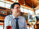Prime Minister Justin Trudeau sits down for an interview with National Post columnist John Ivison at the Chelsea Pub in Chelsea, Quebec. “It’s more important than ever that we have a progressive trade agenda,” Trudeau said.