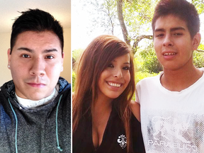 (Left to right) Kyle Devine, 27, Clarissa English, 24, and her 18-year-old brother Dakota were found stabbed to death in a Lethbridge townhome in April 2015.