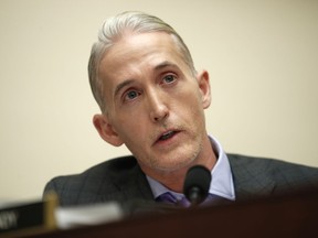 FILE - In this Dec. 7, 2017 file photo, House Judiciary Committee member Rep. Trey Gowdy, R-S.C., speaks during a House Judiciary hearing on Capitol Hill in Washington.  Gowdy says he will not seek re-election.