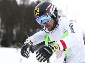 Austria's Marcel Hirscher concentrates prior to an alpine ski, men's World Cup slalom in Zagreb, Croatia, Thursday, Jan. 4, 2018.