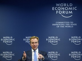 Norwegian Borge Brende President, Member of the Managing Board of the World Economic Forum, WEF, gestures during a press conference, in Cologny near Geneva, Tuesday, Jan. 16, 2018. The World Economic Forum today unveiled the program for its Annual Meeting in Davos, Switzerland, including the key participants, themes and goals.