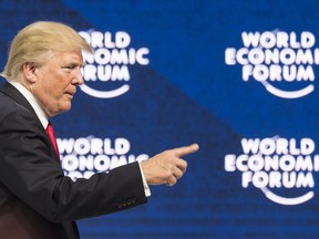 Donald Trump, President of the United States of America, addresses a plenary session during the annual Meeting of the World Economic Forum, WEF, in Davos, Switzerland, Friday, Jan. 26, 2018.