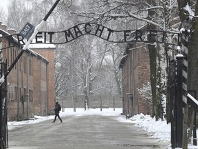 The entrance to Auschwitz, the former Nazi death camp in Oswiecim, Poland, in a photo taken Jan. 26, 2015.