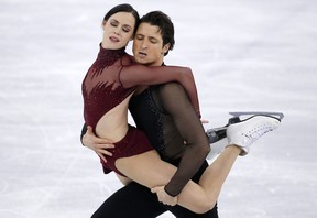 Tessa Virtue and Scott Moir during the ice dance free.