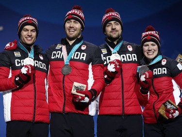 Justin Snith, Tristan Walker, Sam Edney and Alex Gough, Feb. 16, 2018.