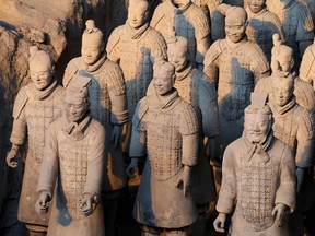 China's famous terracotta warriors pictured in the northern Chinese city of Xian.