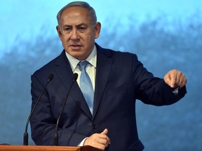 Israeli Prime Minister Benjamin Netanyahu gives a speech on January 29, 2018.
