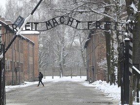 The entrance to Auschwitz, the former Nazi death camp in Oswiecim, Poland, is seen in a photo taken Jan. 26, 2015.