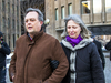 Clayton and Linda Babcock, parents of murder victim Laura Babcock, leave a Toronto courthouse on Feb. 12, 2018.