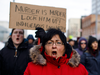 A protest in Edmonton in response to Gerald Stanley’s acquittal in the shooting death of Colten Boushie, Feb. 10, 2018.