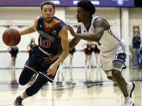 Saint Mary's guard Jordan Ford, left, drives to the basket against Loyola Marymount guard Cameron Allen during the first half of an NCAA college basketball game in Los Angeles, Thursday, Feb. 8, 2018.